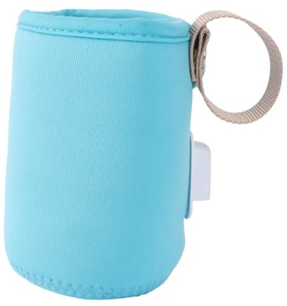 NOLITOY Portable USB Milk Bottle Warmer for Travel Feeding Heater with Quick Even Warming Compatible with Power Banks and Car USB Blue Compact Design for Newborns and Parents