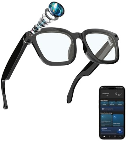 AI Camera Smart Glasses, 800W HD for Photos & Videos, Hands-Free Vlog Recording, Real Time Translation, Powered by ChatGPT, Open-Ear Audio, Ultra-Light Design for Traveling, Pet & Kid, Outdoor