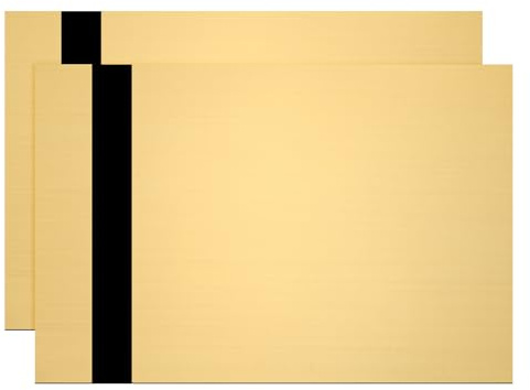 PATIKIL 2 Stück Laser Gravurplatte 30x20cm Zweifarbige ABS Kunststoff Gravurplatte Material Für Tafel Individuelles Bastel Namensschild Büroetikett DIY Gebürstet Gold/Schwarz