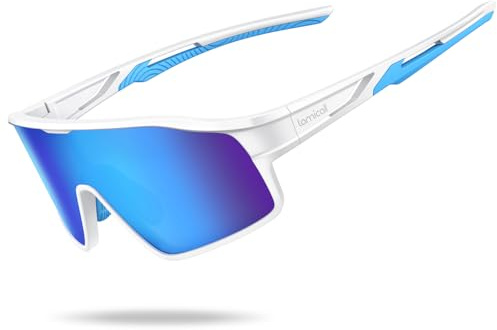 Lamicall Fahrradbrille Kinder, UV400 Polarisierte Sport Sonnenbrille Kinder | [22g TR-90 Ultraleicht] Verspiegelte Schnelle Brille für Junge & Mädchen, Laufbrille Fahrrad Brille für Laufen, Tennis, Golf