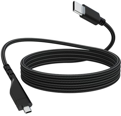 Asobilor USB C to Mini USB Audio Cable Compatible for SteelSeries Arctis Pro/7/5/3/Prime, Nylon Braided Replacement Audio Cord for Arctis Gaming Headset, 1.5 M,