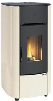 Stufa a Pellet Extraflame Angelica EVO Avorio - 8 kW - Ermetica Ventilata - Ventilazione Escludibile - Candeletta Ceramica - Classe Ambientale 5 Stelle