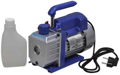 LoogCape Pompa a vuoto monostadio 50L/min per condizionatori d'aria, sistemi di raffreddamento, riparazioni, manutenzione, uscita aria, pompa a condensa, alloggiamento in alluminio, portatile, 220 V