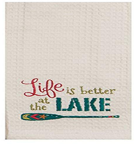 Kay Dee Designs f0761 Life at The Lake Bestickt Waffle Handtuch