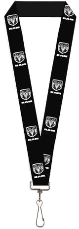 Ram Logo lanyard, 1 Inch, Black/Silver by RAM