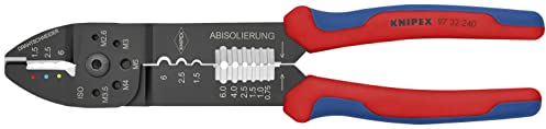 Knipex Alicate para crimpar terminales negro, lacado, con fundas multicomponentes 240 mm 97 32 240
