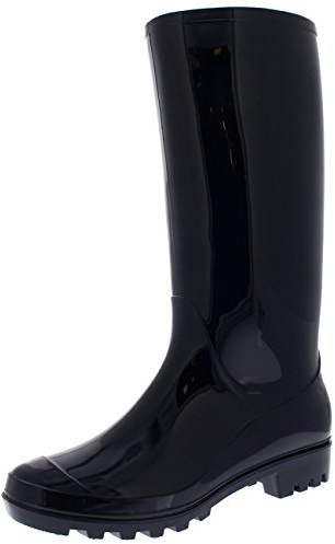 Polar Women’s Waterproof Wellington Boots - Tall Rubber Rain Wellies with Slip-Resistant Sole - Durable Outdoor Festival & Garden Footwear - Navy Gloss - UK8/EU41