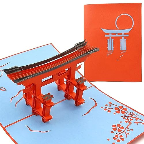 PopLife Cards Popup-Grußkarte Torii Japan-Tors 3d für alle Gelegenheiten Asien-Reisende, Architekt, japanische Geschichtsliebhaber faltet für das Versenden des Geburtstages, Abschluss, Ruhestand, Jah
