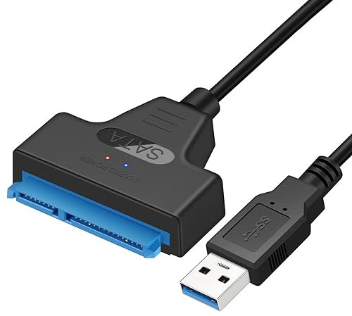 e-yield USB 3.0 A SATA III Cable Adaptador con UASP SATA a USB convertidor para Discos Duros de 2,5 3,5 Disco Duro y Disco de Estado sólido SSD