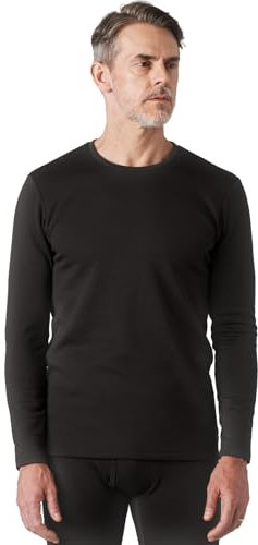 LAPASA Haut Thermique Homme Maillot de Corps à Manches Longues sous-Vêtements Chauds Automne/Hiver M26 Noir (1 Haut) M