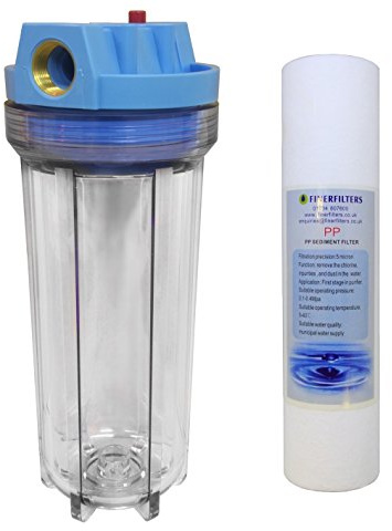 10 Standard Filter Clear Housing with 3/4 ports and Pressure Reducing Valve (+Sediment)