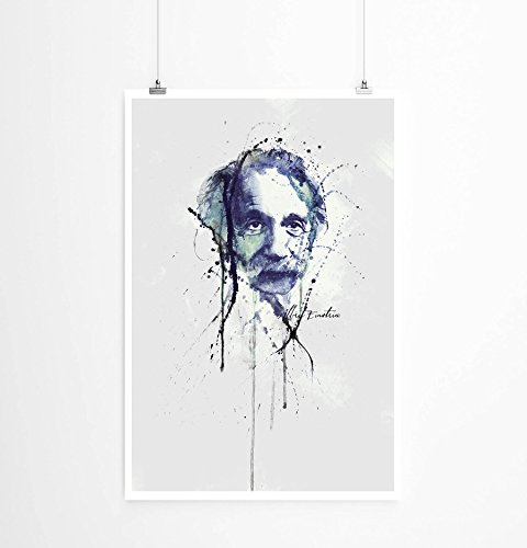 Paul Sinus Art Albert Einstein 90x60cm auf Masterclass Metallic Pearl High Gloss Photo Paper