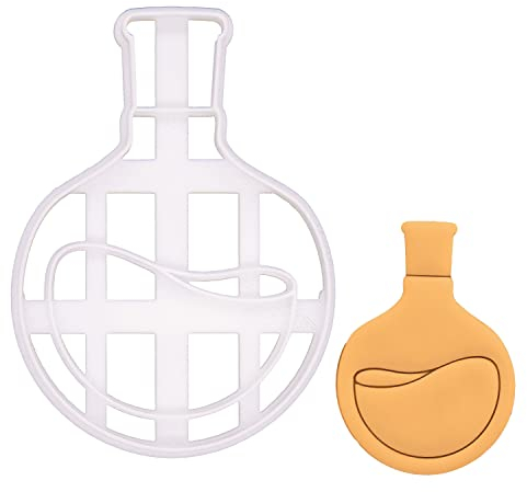 BAKERLOGY Round Bottom Flask Cookie Cutter - Detailed Biscuit Cutter Design for Baking and Crafts, Ideal on Fondant, Dough, Clay