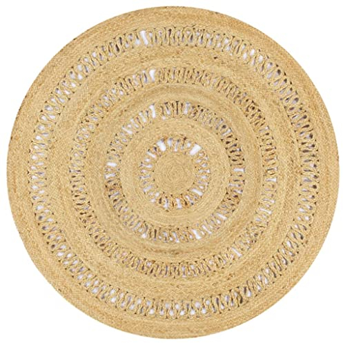 vidaXL Teppich Kurzflor Handgefertigt Natürlich Wohnzimmerteppich Juteteppich Handwebteppich Läufer Flur Schlafzimmer Geflochtene Jute 120cm