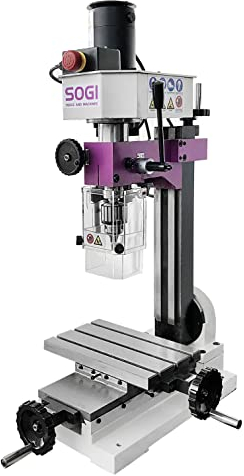 SOGI S1-16 Fresatrice da banco per metalli - motore 230 V/150 W - 2000 rpm - montante inclinabile - compatta anche per fai-da-te