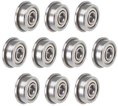 sourcing map 10Stk. F623ZZ Flanschkugellager Kugellager 3x10x4mm Abgeschirmte Chromstahllager