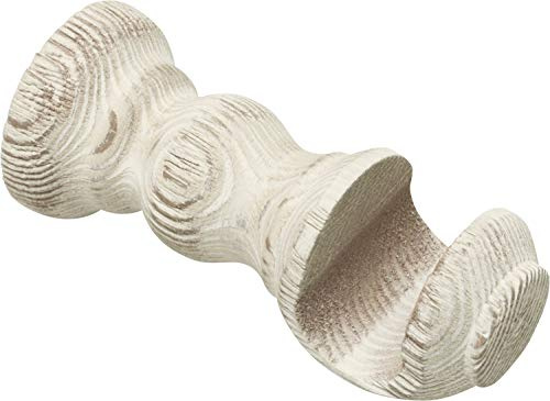Gardinia Träger Rustikal für Gardinenstangen mit Ø 25 mm, Offen, Serie Country, Länge 9 cm, Holz, Castell-Eiche