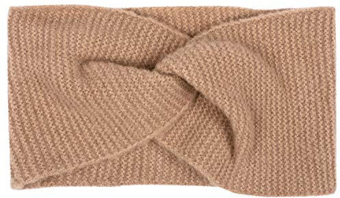 styleBREAKER Damen Feinstrick Stirnband mit Twist Knoten, warmes Winter Haarband, Headband 04026047, Farbe:Braun