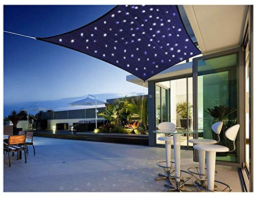 Sonnensegel rechteckig mit LED-Lichtern, Sonnensegel Sonnenschutz 95% UV-Block Markisen Wasserabweisend Oxford Stoff für Terrasse, Balkon und Garten (Anpassbare Größe),2.5X3m