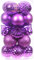 Sea Team 21-Pack Christmas Ball Ornaments with Strings, 80mm/3.15 Large Size Baubles, Shatterproof Plastic Christmas Bulbs, Hanging Decorations for Xmas Tree, Holiday, Wedding, Party, Purple