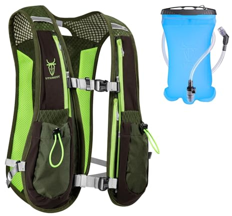 UTOBEST Laufrucksack 5L, Laufweste für Herren und Damen, Ultraleicht Reflektierend Trinkrucksack für Laufen, Marathon, Jogging, Radfahren