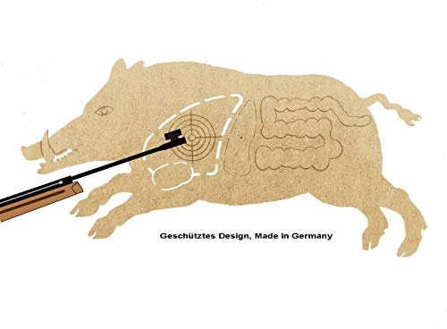 3er Set Zielscheibe Keiler Rudi aus Holz für Luftgewehr Made in Germany | Für Schützenfest und Jäger Realistisches Schießerlebnis für Vereins- und Familienschießen Sollbruchstellen Schützenvogel 2.0