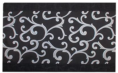 Russo Tessuti Coprifornelli Copri Piano Cottura Maxi 5 Fuochi GHIRIGORI Barocco Arredo Cucina -Nero