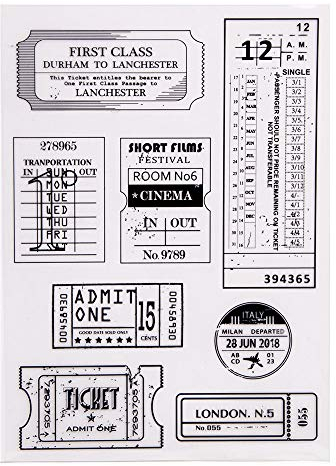 Arrietty Transparente Stempel im Vintage-Retro-Stil, für Tickets, Reisen, Reisen, Kartenherstellung, Dekoration und Bastelarbeiten, Scrapbooking-Werkzeuge, Gummistempel