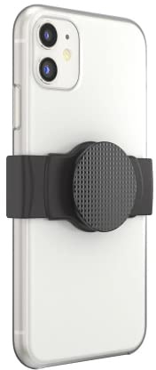 PopSockets: PopGrip Slide Stretch Non-Adhesive Phone Stand & Grip with Square Edges and a Swappable Top - Compatible with Most Phones - Black Knurled Texture