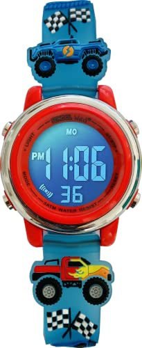 Preschool Collection Monster Truck 3D Digital Light Up Watch for Boys, Kids, Children, Kids - Waterproof - School Watch