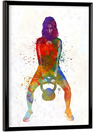 artboxONE Poster mit schwarzem Rahmen 18x13 cm Sport Kettlebell Lifter - Bild Kettlebell Lifter Color Fitness