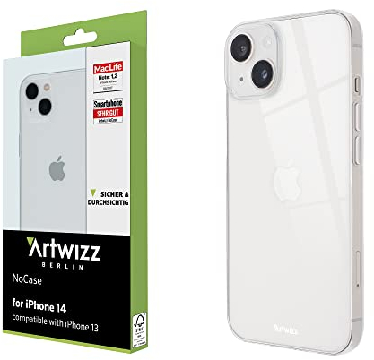 Artwizz NoCase Handyhülle kompatibel mit iPhone 14 / iPhone 13, Ultra-Dünne, Elastische TPU Schutzhülle, Transparent