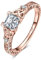 JewelryPalace Keltischer Vintage Zirkonia Verlobungsring Promise Ring Silber 925 Damen, Silberringe Trauring Damenring Hochzeitsringe Antragsring Entouragering Ringe Frauen, Damen Schmuck Rosegold 48