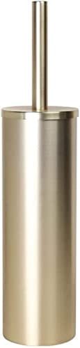Brushed Gold Stainless Steel Toilet Brush and Holder - Durable, Standing Design for Bathroom Accessories