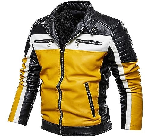 Duohropke Giacca da motociclista, da uomo, impermeabile, antivento, con protezioni, per scooter, motociclisti, Touring, giallo., XXL
