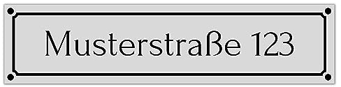 Straßenschild personalisiert 50cm x 12cm hergestellt aus robustem PVC stoß- und kratzfestes Schild in verschiedenen Farben Hausnummer Schild mit UV-Schutz (Hellgrau)