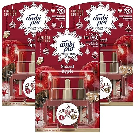 3x Febreze 3Volution Elek. Lufterfrischer Refill je 20ml Würziger Bratapfel