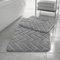 PARADISE STAR Block Memory Foam Bath Mat Extra Absorbent, Soft & Comfortable, Non Slip Bathroom Rug and Pedestal Bath Mat Set COLOUR SILVER