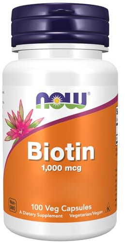 Now Foods, Biotin, 1000mcg, Vitamin B7, High Dose, 100 Vegan Capsules, Lab-Tested, Gluten Free, Soy Free, Vegetarian, Non GMO
