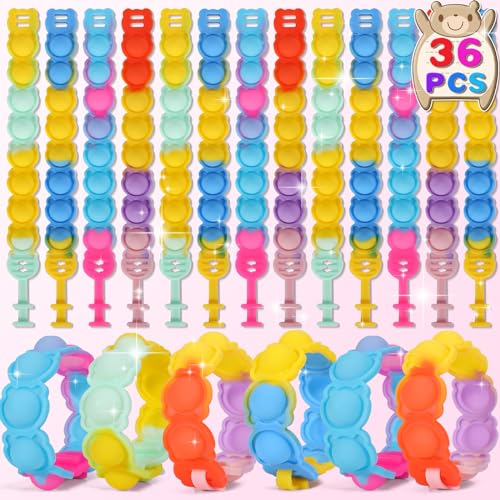 36 Stück Pop Fidget it Armbänder für Kinder, Pop Bär Stil Armband, Gadget Armband für Kinder, kleine Spiele für Geschenke