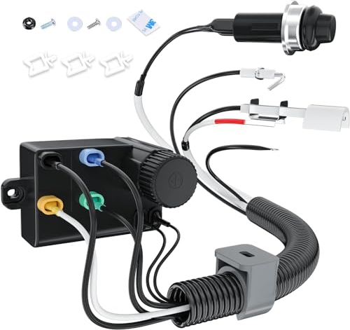 GFTIME 69851 Kit Accenditore di ricambio per Weber Spirit 220/320/330/335 Serie, Modello Anno 2013, Compatibile con Weber 7643, Accenditore con Gestione Filo e Protezione Ceramica