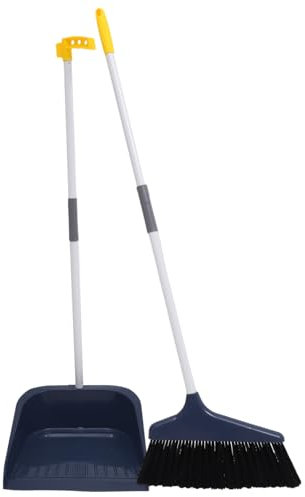 GOOHOCHY Broom Dustpan Set Long Handle Floor Hair Cleaning Broom Stable Dustpan for Home Cleaning