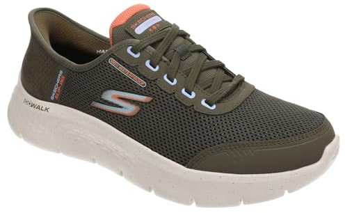 Skechers Damen Go Walk Flex Clear Creek Slip-InTurnschuhe, Olive Textile/Trim, 42 EU