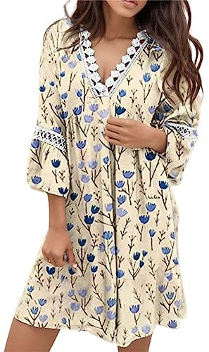 Robe Femme Enceinte Ample Sport Décontractée Été Loisirs Vintage Grande Taille Robe De Plage Trapèze Décontractée Parfaite pour L'été Robe D Ete pour Femme Mi Longue