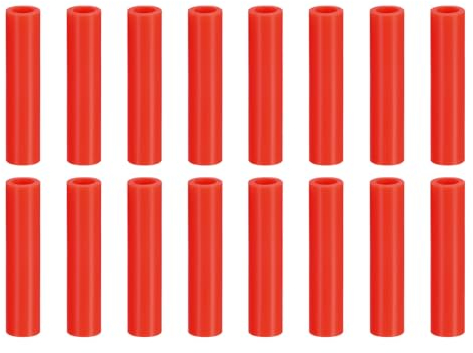 sourcing map 16pcs Silicone Straw Tips, Metal Straw Covers, Soft Reusable Straws Tips Fit for 8mm/0.31 OD Stainless Steel Straws (Red, 42mm Long