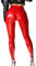 Mstaad Lack-Leggings aus Kunstleder für Damen, hohe Taille, Po, Lifting, Lack, Kunstleder, Latex, glänzende Hose, Konzert-Outfits, Super Hot Red, XX-Large