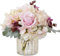 RNNYWDRQ Kunstblume mit Topf, Orchidee, Kunstblumen mit Vase, Mini-Rosenstoff aus Seide, Kunstblume, Topfblume für Wohnzimmer, Hochzeitsorchidee (A)