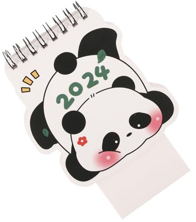 JEWEDECO Mini Panda Tischkalender Cartoon Design Ständer Kalender Für Schreibtisch Kreative Dekoration Niedlicher Monatskalender Für Studenten Und Zuhause