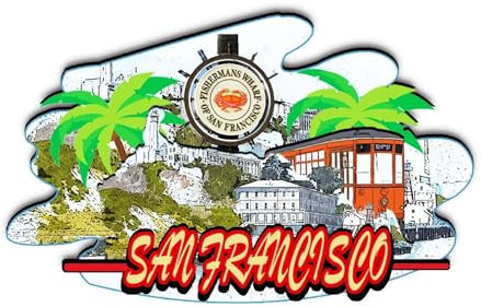 Orlaybar San Francisco USA Amerika, dekorativer Magnet, 3D-Kühlschrank, Stadt, Reise, Souvenir, Touristengeschenke, handgefertigtes Handwerk, Kühlschrankmagnet, Heimdekoration -211