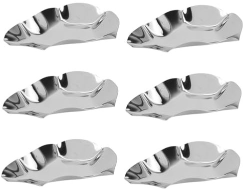 COLLBATH 6piezas Plato Para Salsa De Acero Inoxidable Bandejas Reutilizables Para Mojar Ostras Cuencos Para Mojar Platos Para Hornear Ostras